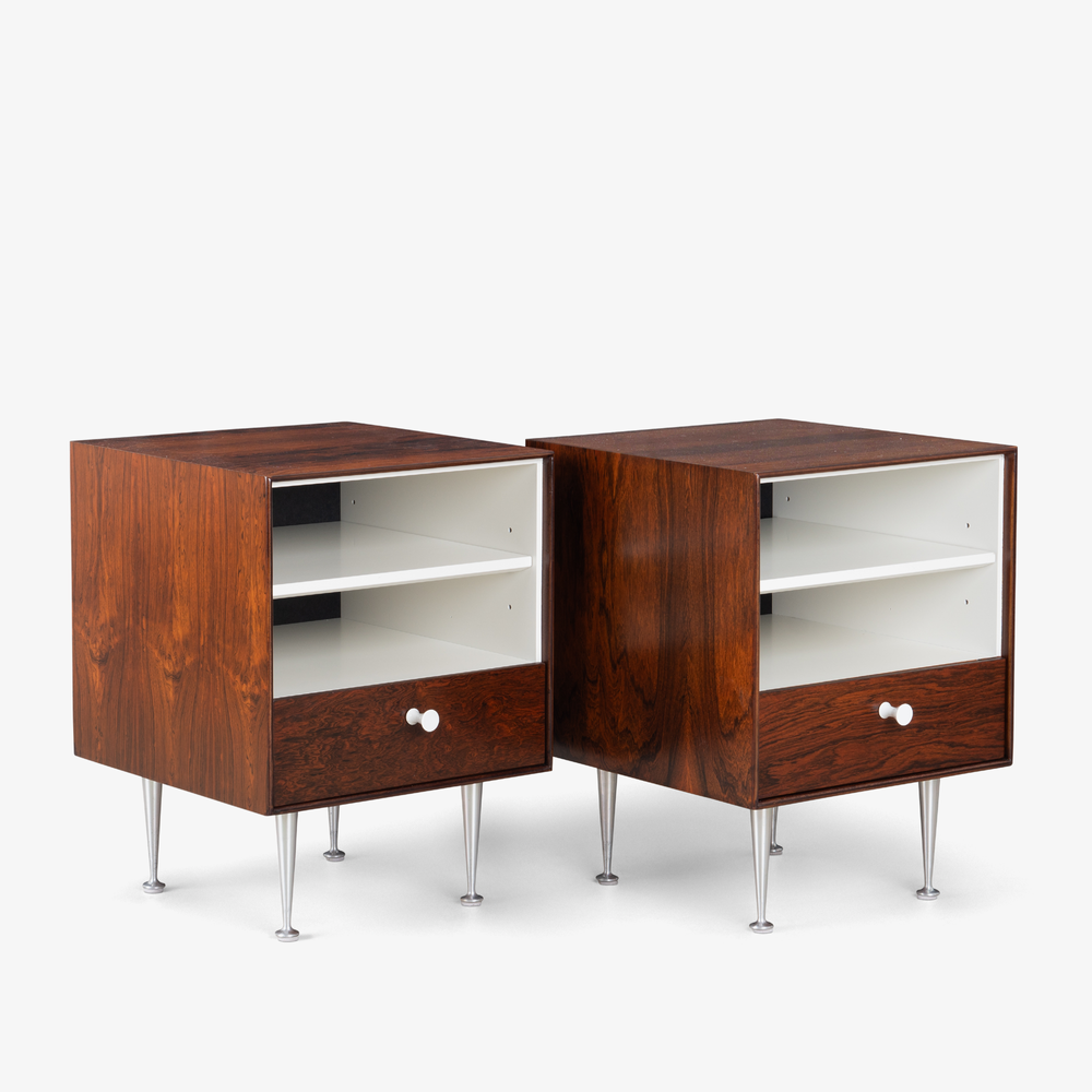 George Nelson for Herman Miller Thin-Edge Nightstands in Rosewood